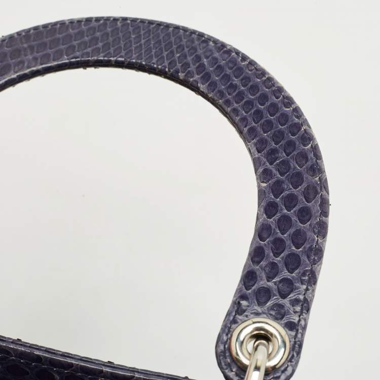 مملوكة مسبقًا Dior Violet Python Large Lady Dior Tote