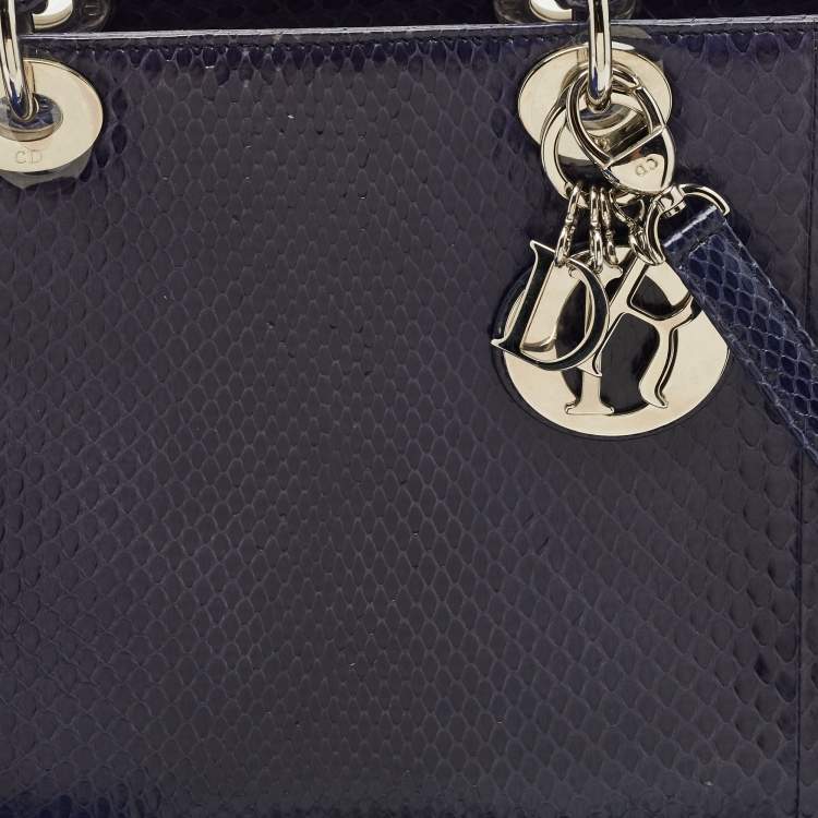 مملوكة مسبقًا Dior Violet Python Large Lady Dior Tote