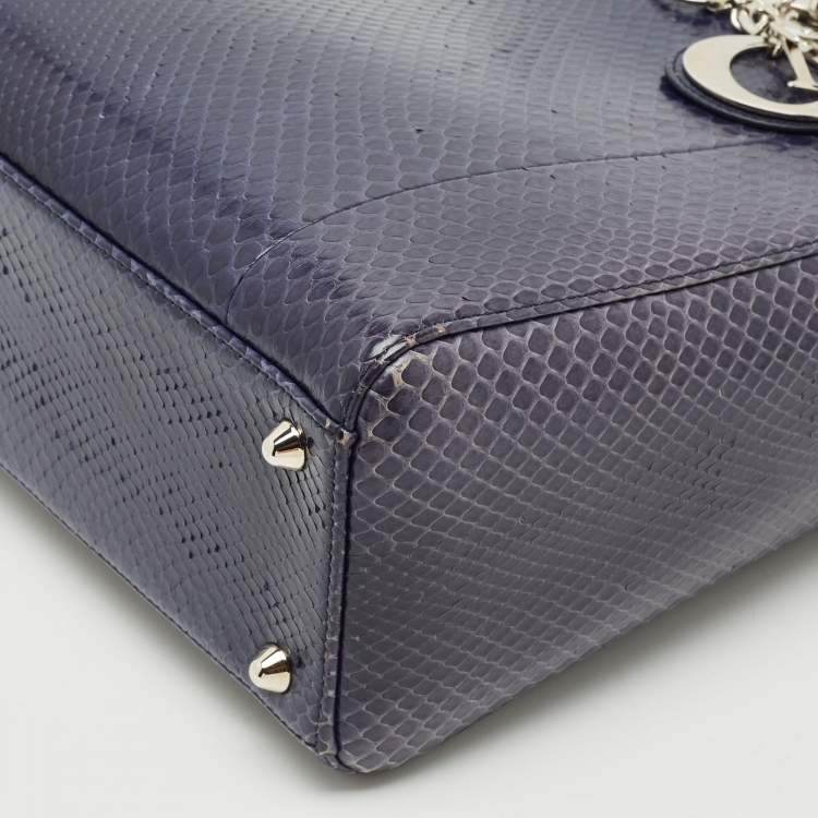 مملوكة مسبقًا Dior Violet Python Large Lady Dior Tote