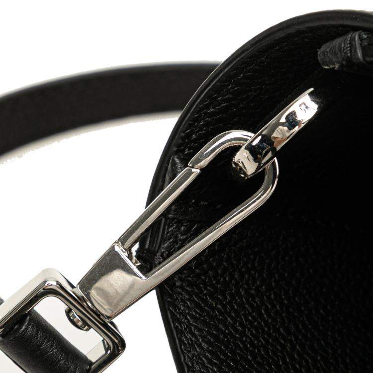 Pre Owned Dior Black Mini Grained Calfskin Saddle Tote