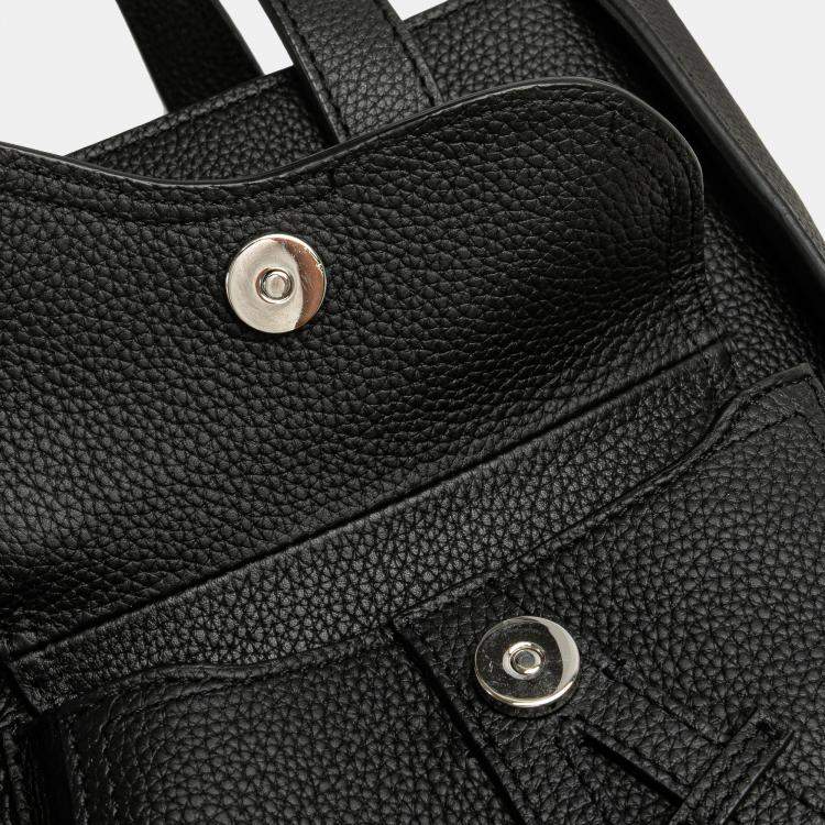 Pre Owned Dior Black Mini Grained Calfskin Saddle Tote