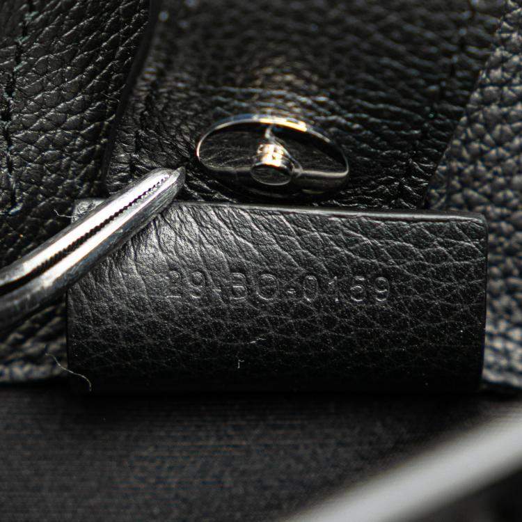 Pre Owned Dior Black Mini Grained Calfskin Saddle Tote