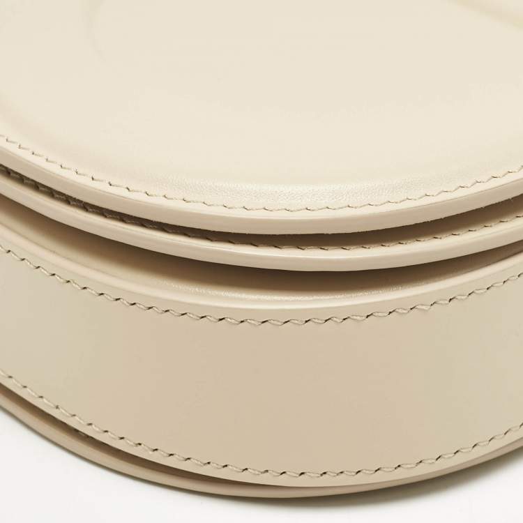 Pre Owned Dior Beige Leather CD Signature Flap Crossbody Bag