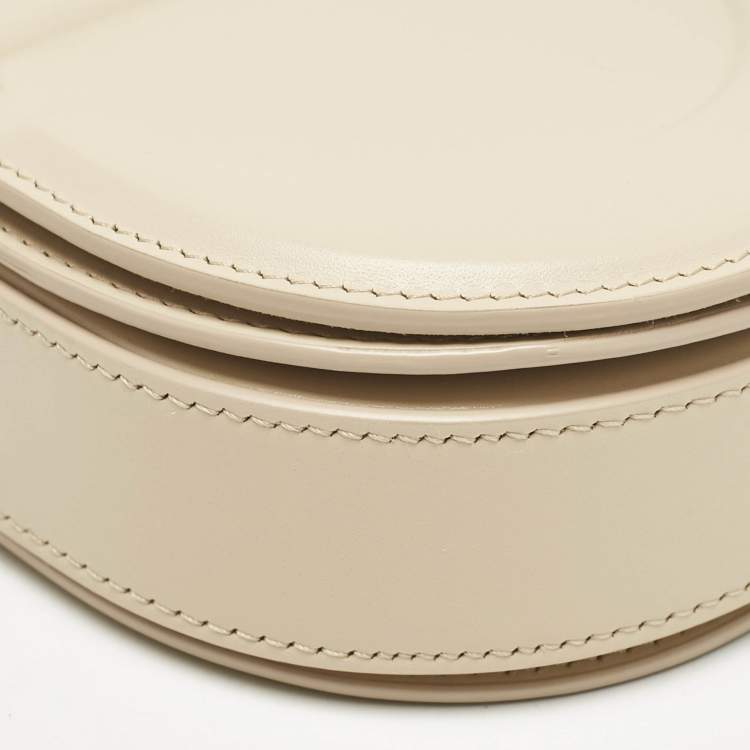 Pre Owned Dior Beige Leather CD Signature Flap Crossbody Bag