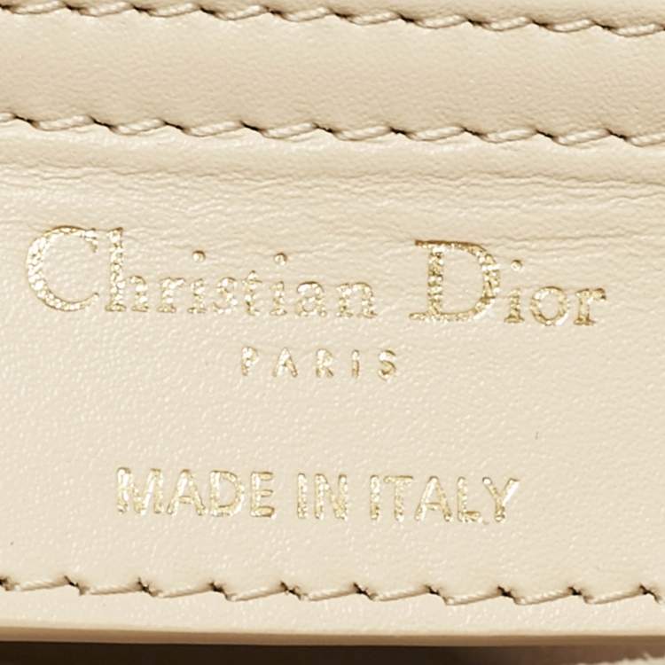 Pre Owned Dior Beige Leather CD Signature Flap Crossbody Bag