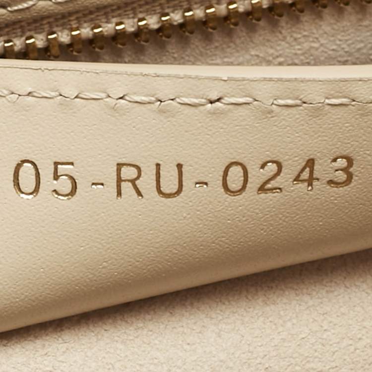 Pre Owned Dior Beige Leather CD Signature Flap Crossbody Bag