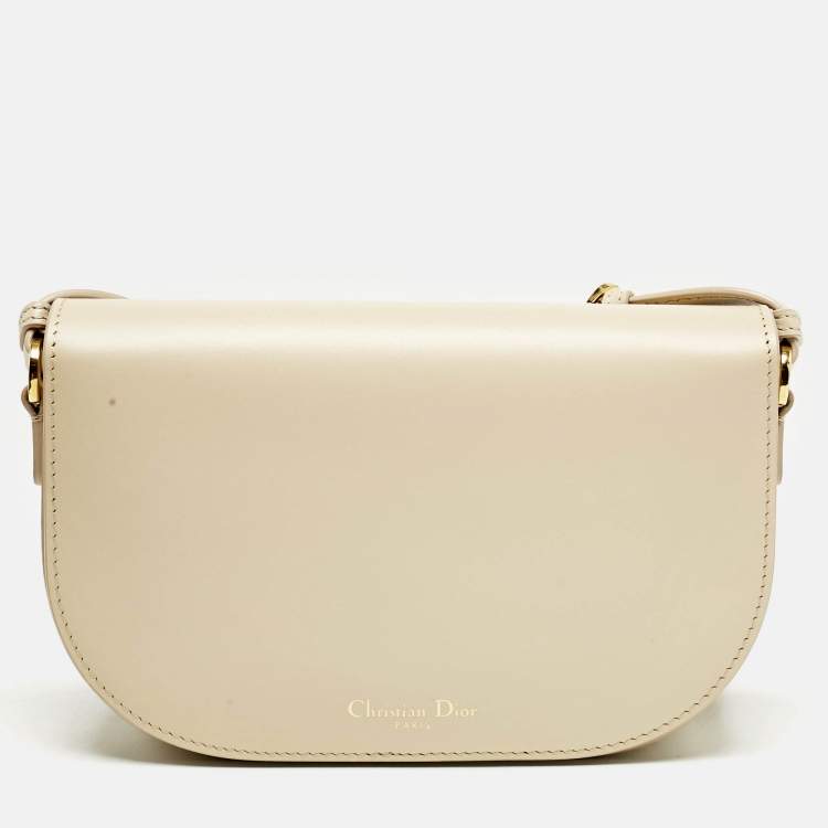 Pre Owned Dior Beige Leather CD Signature Flap Crossbody Bag