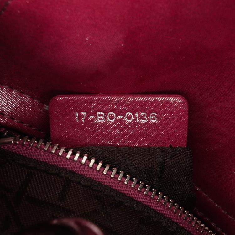 Pre Owned Dior Pink Mini Iridescent Lambskin Cannage Lady Dior