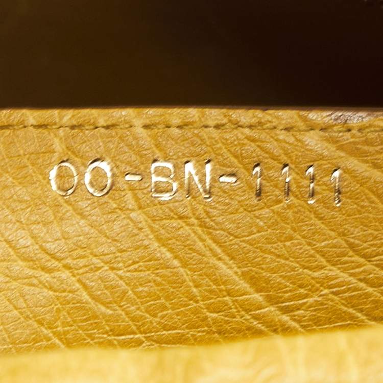 Pre Owned Dior Yellow Ostrich Leather Large Lady Dior Tote