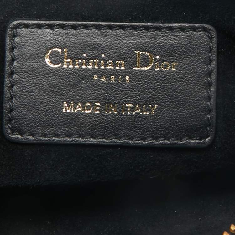 Pre Owned Dior Beige/Black Cannage Leather Medium Dior Toujours Tote