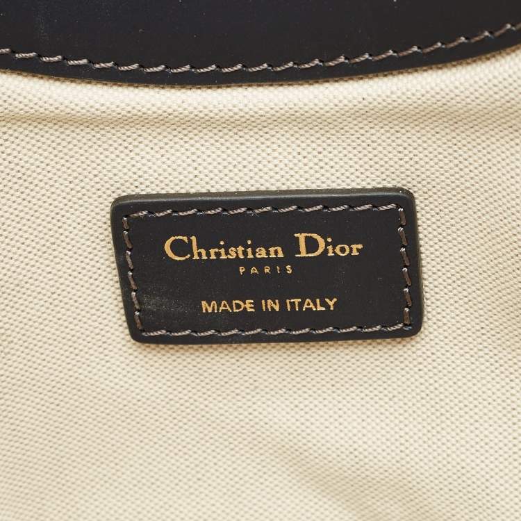 Pre Owned Dior Navy Blue Oblique Canvas Fold Over Clutch