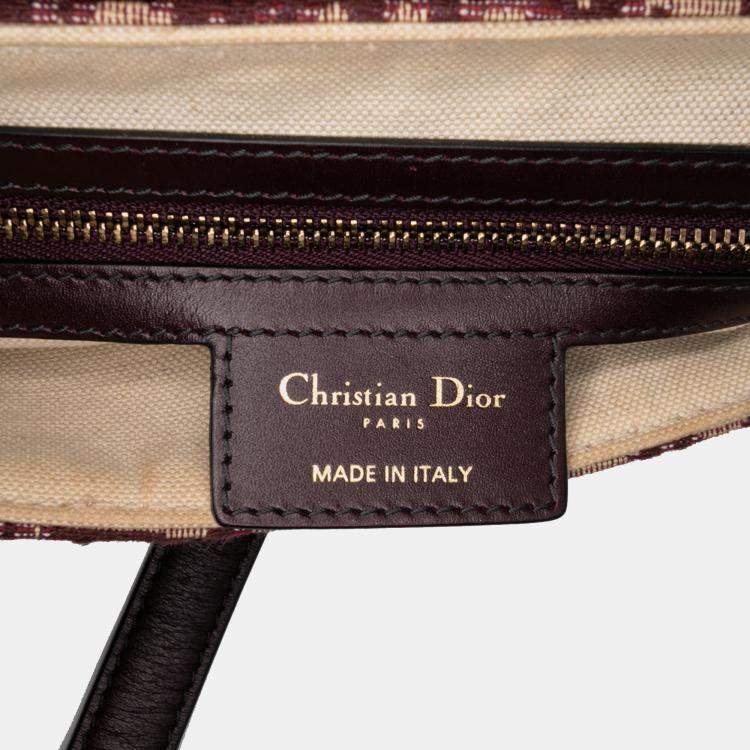 Pre Owned Dior Red Oblique Canvas Saddle Bag
