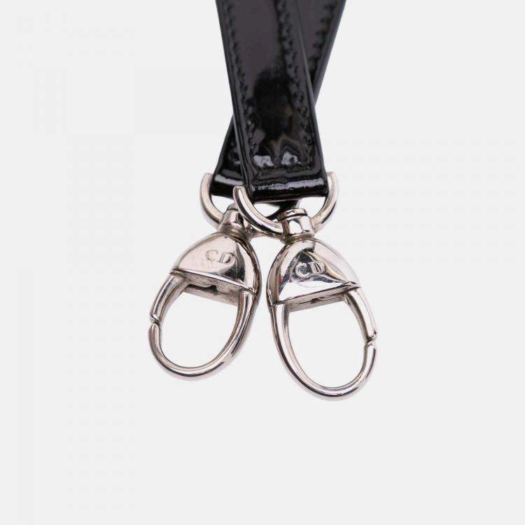 Pre Owned Dior Black Large Patent Cannage Lady Dior