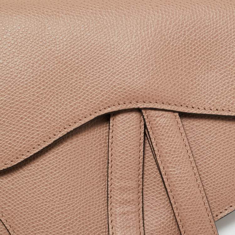 Pre Owned Dior Beige Leather Saddle Convertible Belt Bag