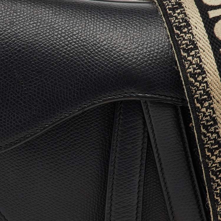 Pre Owned Dior Black Leather Mini Saddle Bag