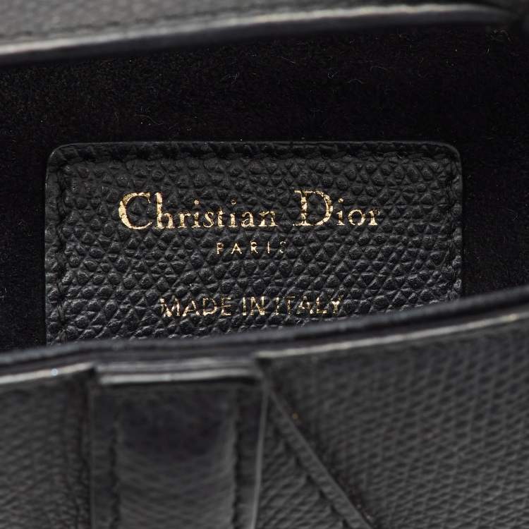 Pre Owned Dior Black Leather Mini Saddle Bag