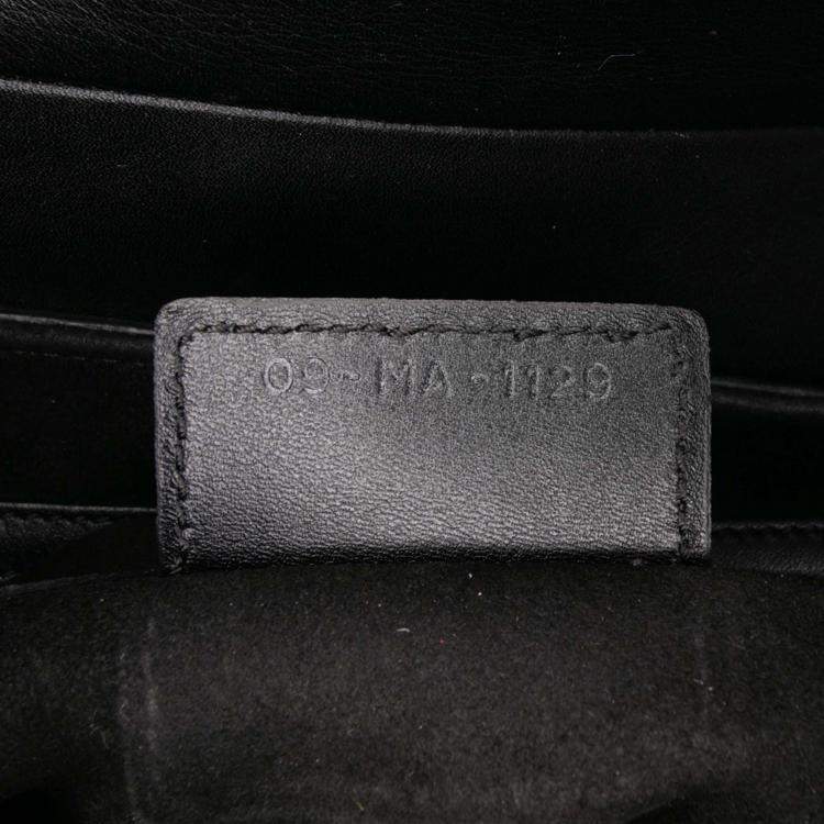 Pre Owned Dior Black Oblique Embossed Calfskin Saddle Bag