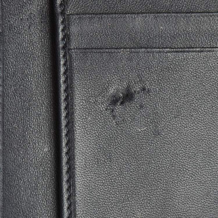 Pre Owned Dior Blue Patent Leather Diorama Trifold Compact Wallet