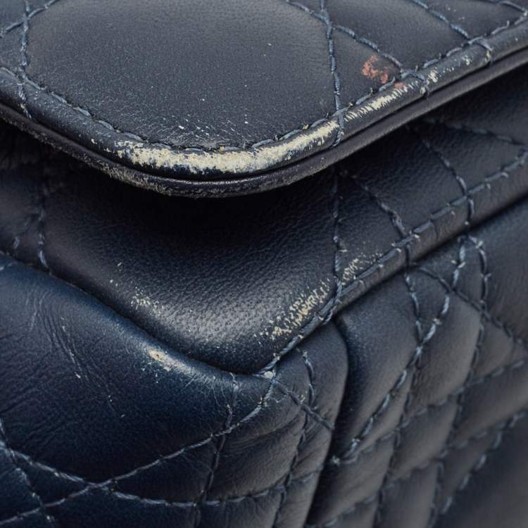 Pre Owned Dior Ombre Blue Cannage Leather Large Caro Shoulder Bag
