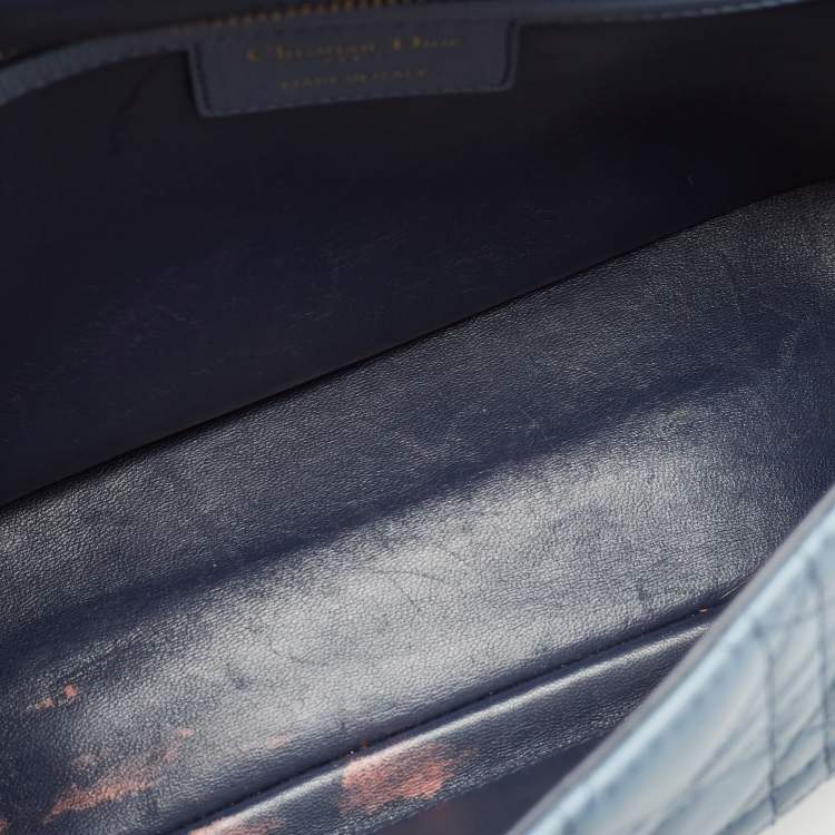 Pre Owned Dior Ombre Blue Cannage Leather Large Caro Shoulder Bag