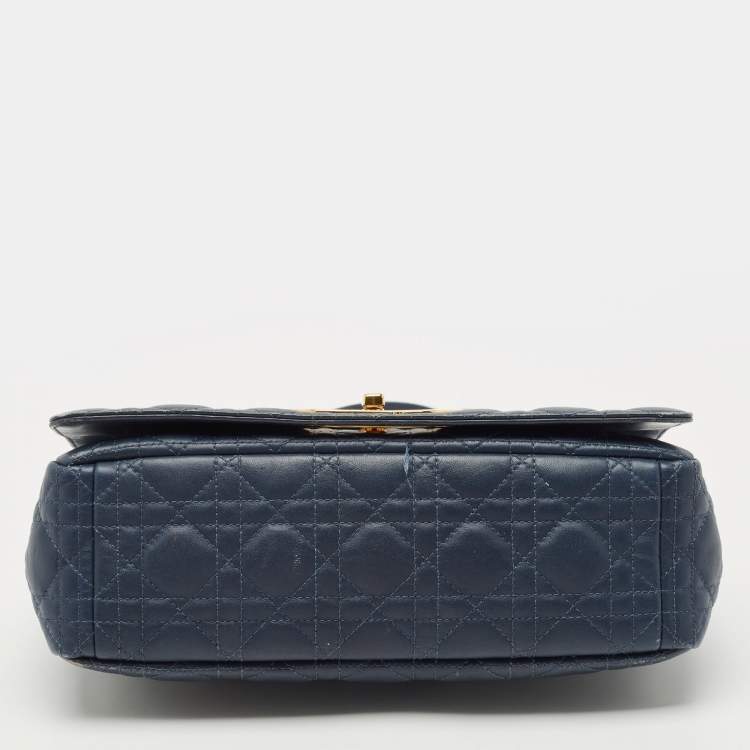Pre Owned Dior Ombre Blue Cannage Leather Large Caro Shoulder Bag