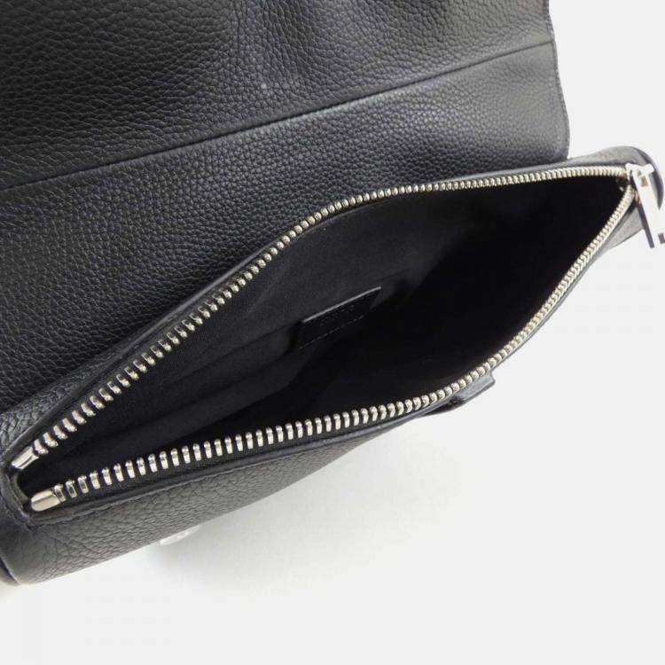 Pre Owned Dior Saddle Black Leather Shoulder Bag