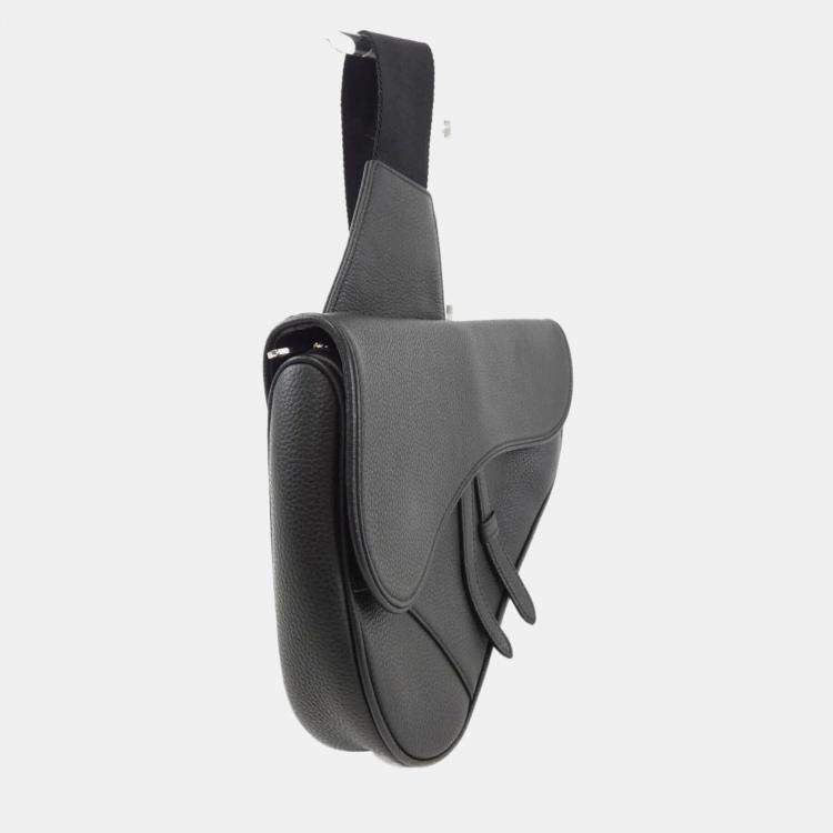 Pre Owned Dior Saddle Black Leather Shoulder Bag