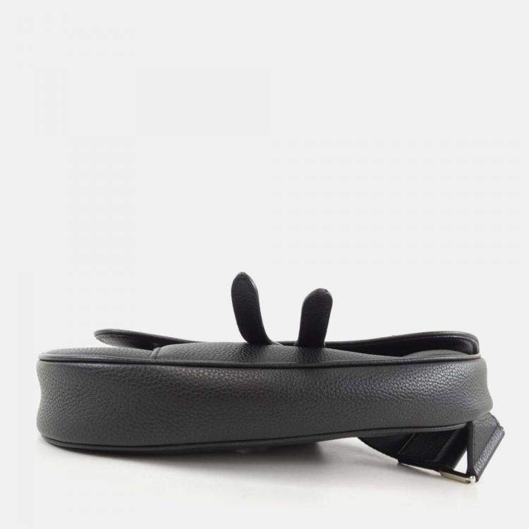 Pre Owned Dior Saddle Black Leather Shoulder Bag