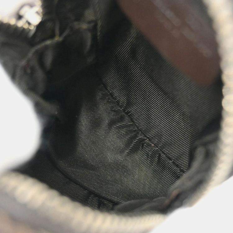Pre Owned Dior Trotter Mini Brown Canvas Pouch Bag
