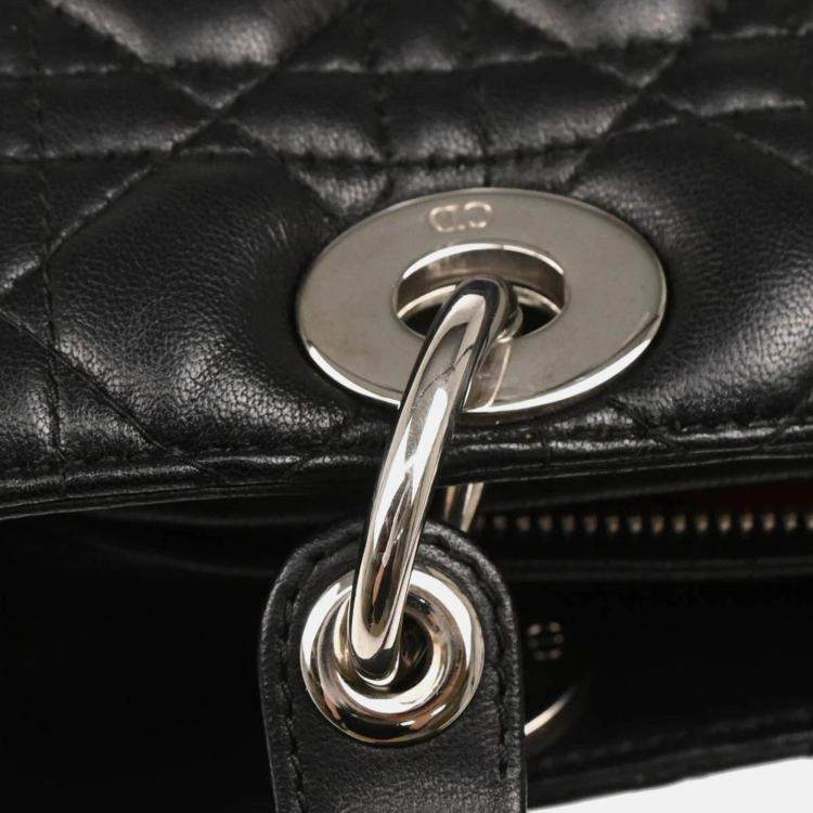 Pre Owned  Christian Dior Lady Dior Black Lambskin Cannage Handbag