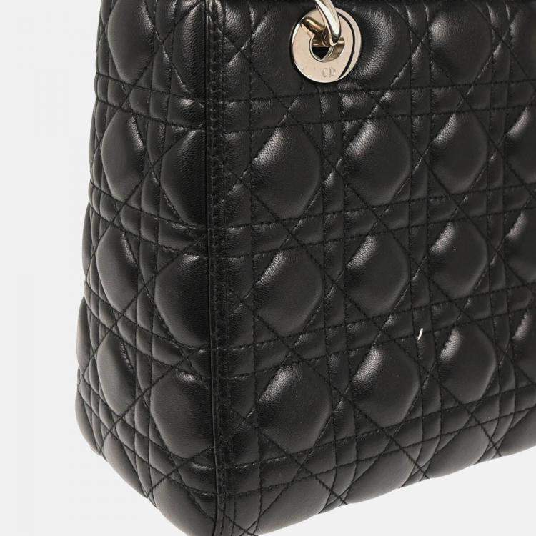 Pre Owned  Christian Dior Lady Dior Black Lambskin Cannage Handbag