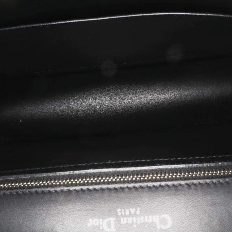 Pre Owned Dior Black Medium Lambskin Sequin Diorama Flap Shoulder Bag