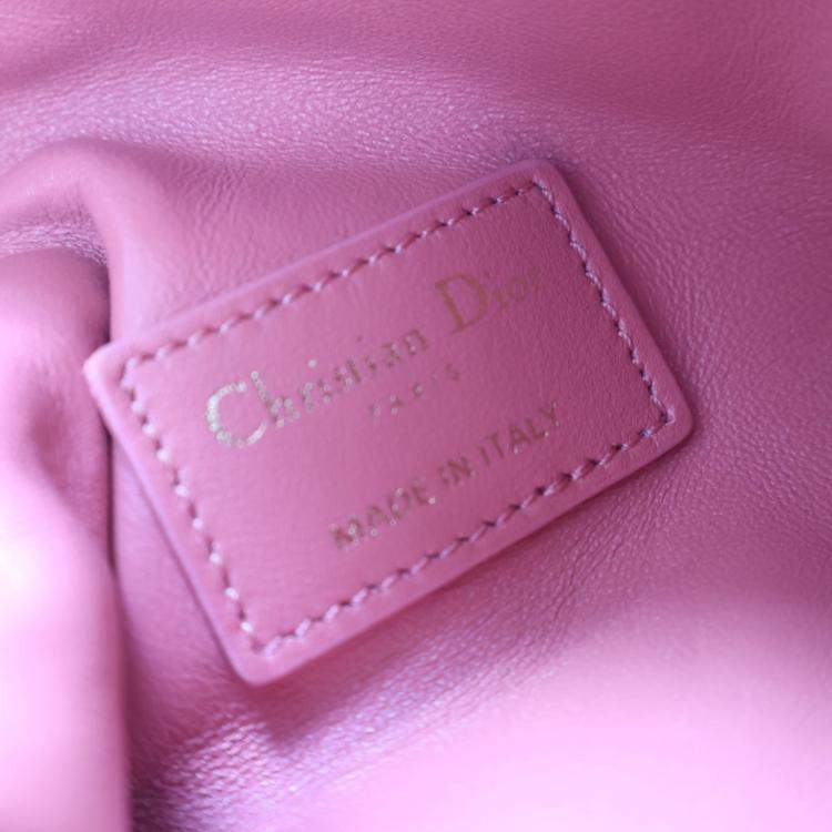 Pre Owned Dior DiorTravel Nomad Small Macrocannage Quilt Calfskin Pouch
