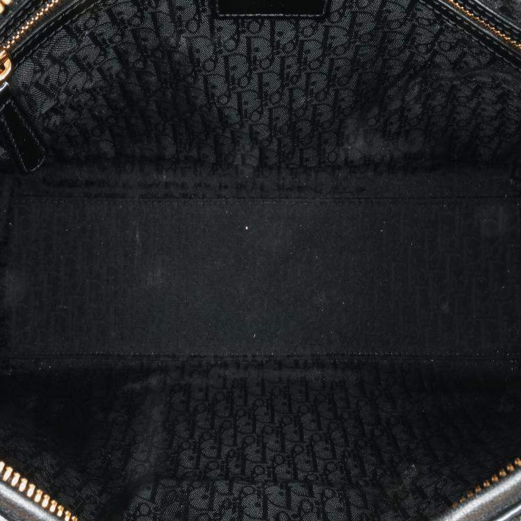 Pre Owned Dior Black Large Patent Cannage Lady Dior