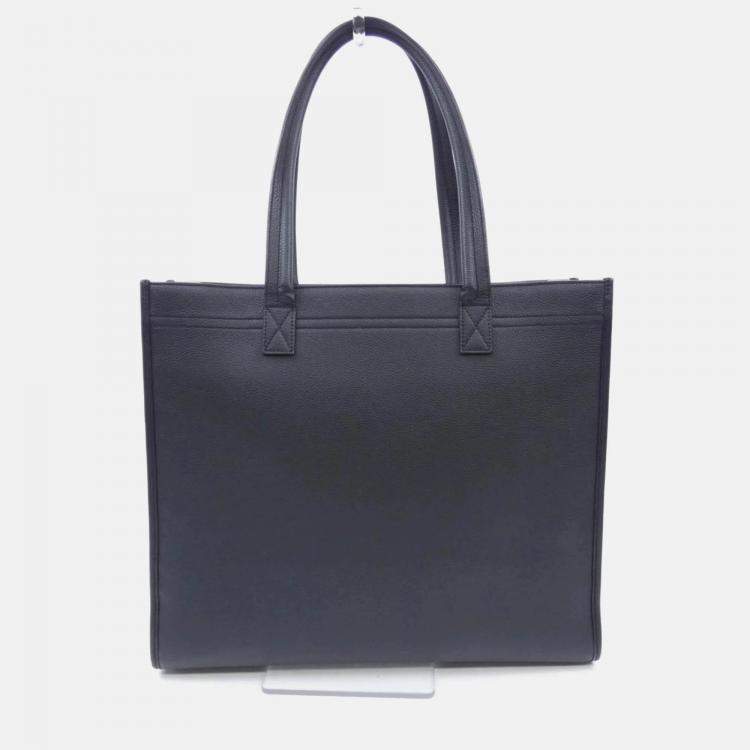Pre Owned Dior Black Leather Tote Bag