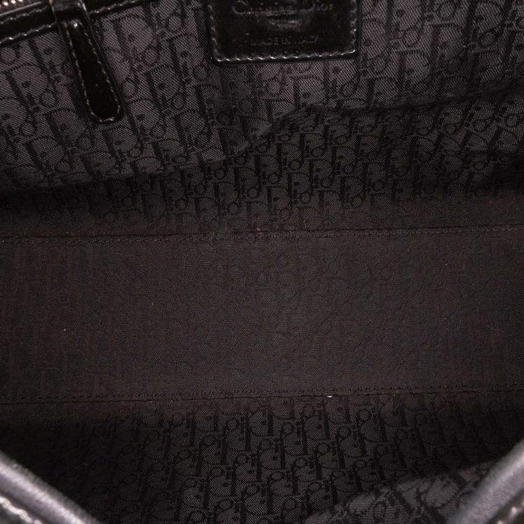 Pre Owned Dior Black Large Patent Cannage Lady Dior