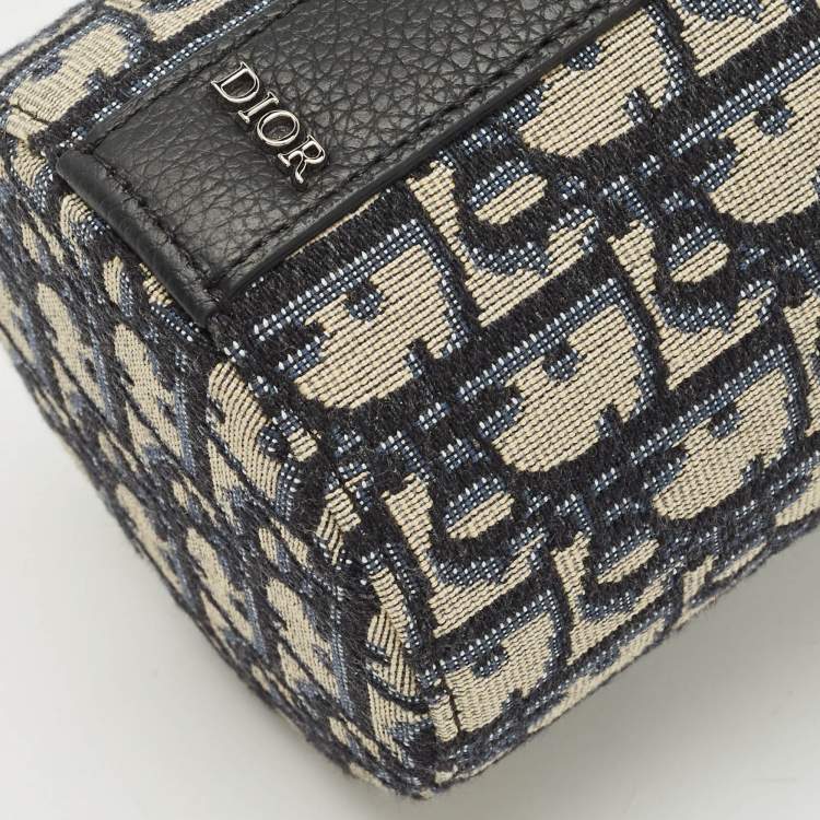 Pre Owned Dior Oblique Canvas and Leather Vertical Roller Messenger Bag