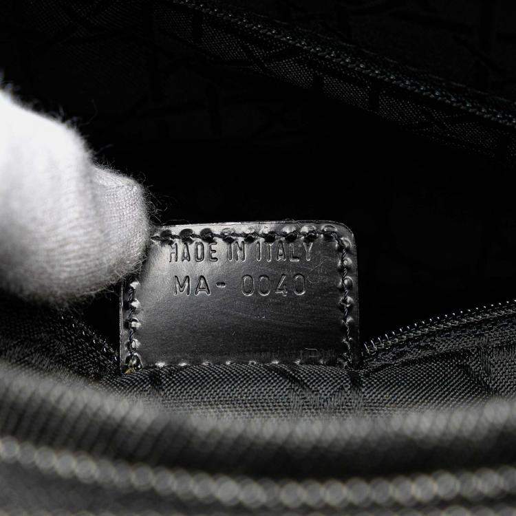 Pre Owned Dior Black Large Denim Cannage Lady Dior