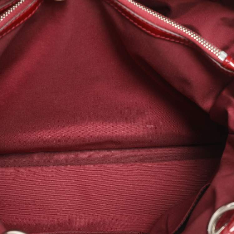 Pre Owned Dior Red Cannage Patent Leather Large Soft Lady Dior Shopper Tote