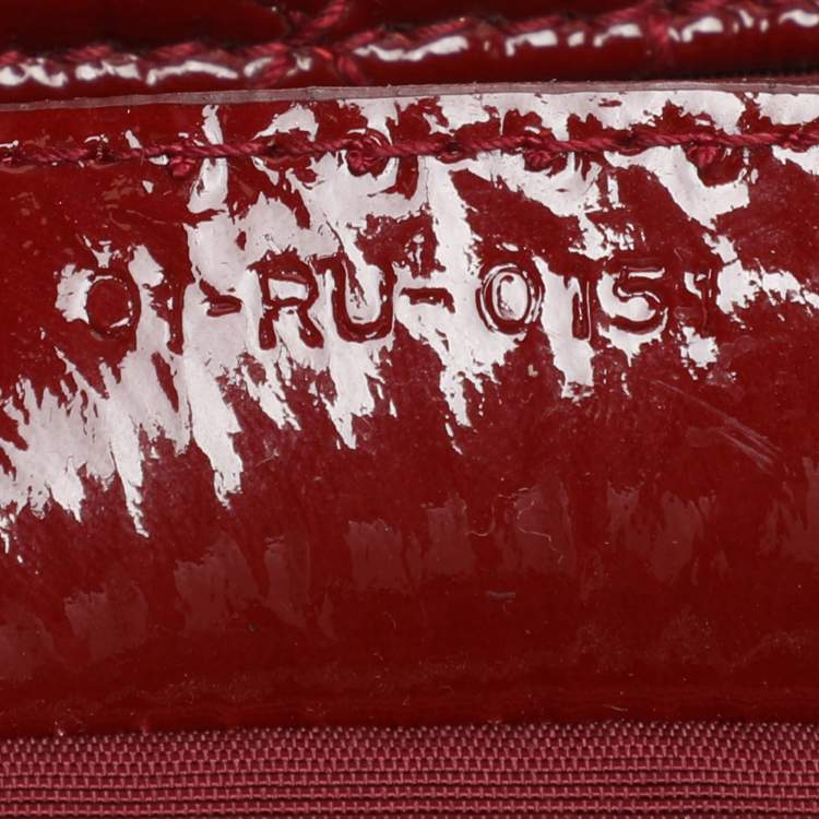 Pre Owned Dior Red Cannage Patent Leather Large Soft Lady Dior Shopper Tote