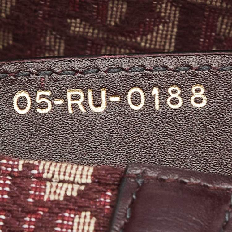Pre Owned Dior Burgundy Oblique Canvas and Leather Saddle Bag