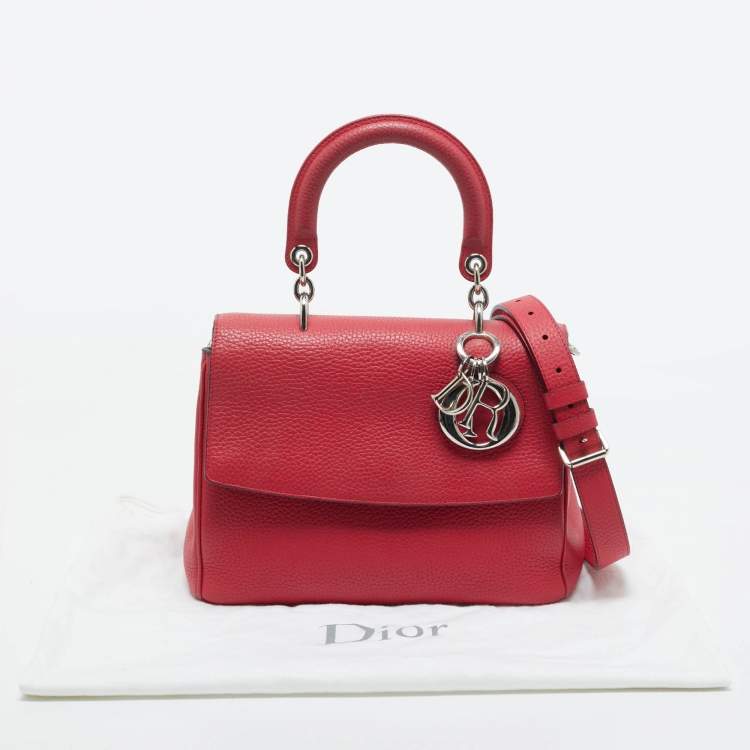 Pre Owned Dior Red Leather Small Be Dior Flap Top Handle Bag