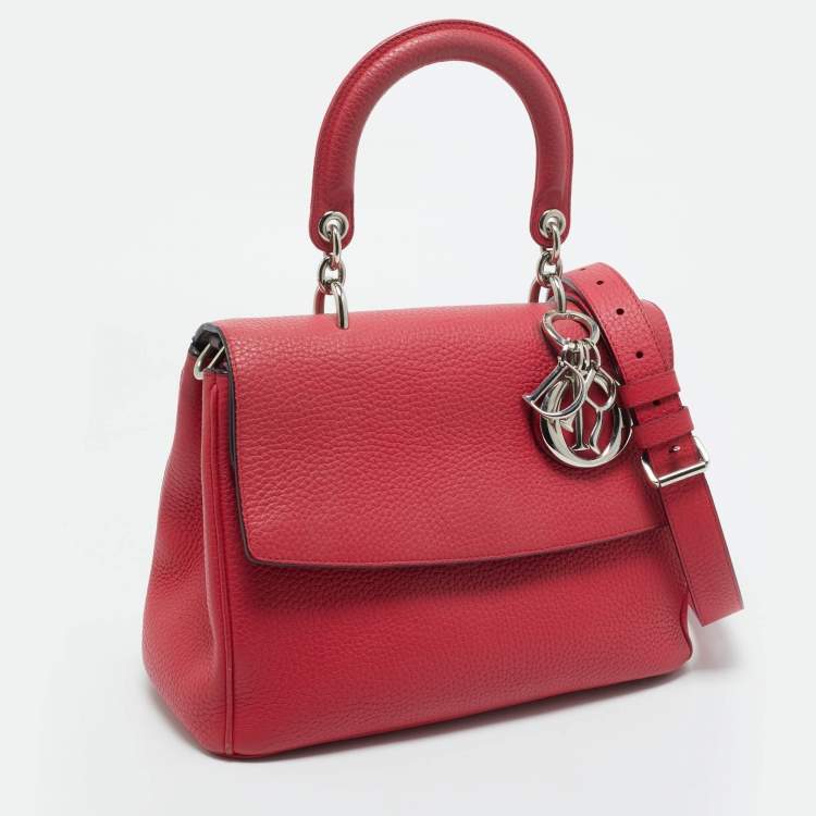 Pre Owned Dior Red Leather Small Be Dior Flap Top Handle Bag