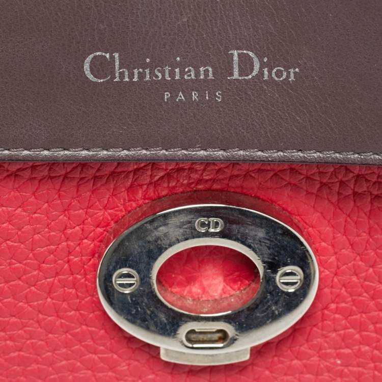Pre Owned Dior Red Leather Small Be Dior Flap Top Handle Bag