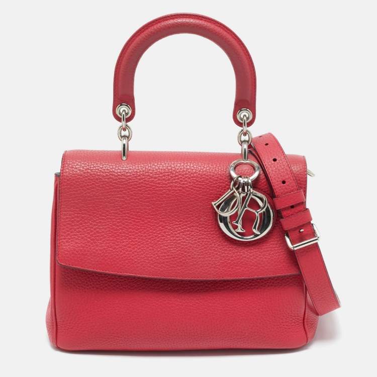 Pre Owned Dior Red Leather Small Be Dior Flap Top Handle Bag