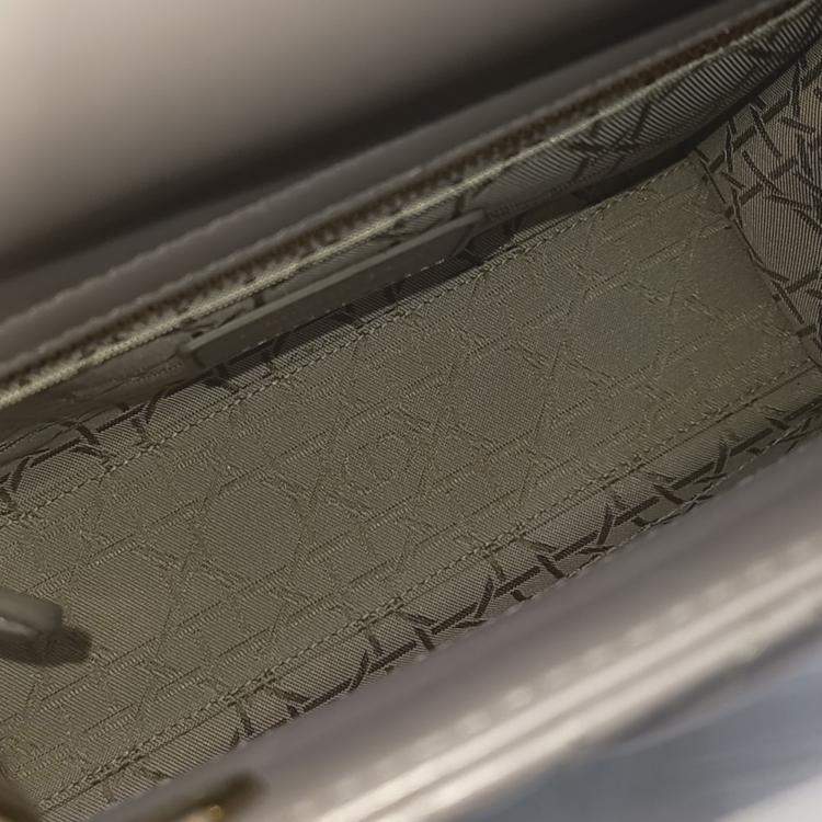 Pre Owned Dior Grey Leather Patent Lady Small Bag
