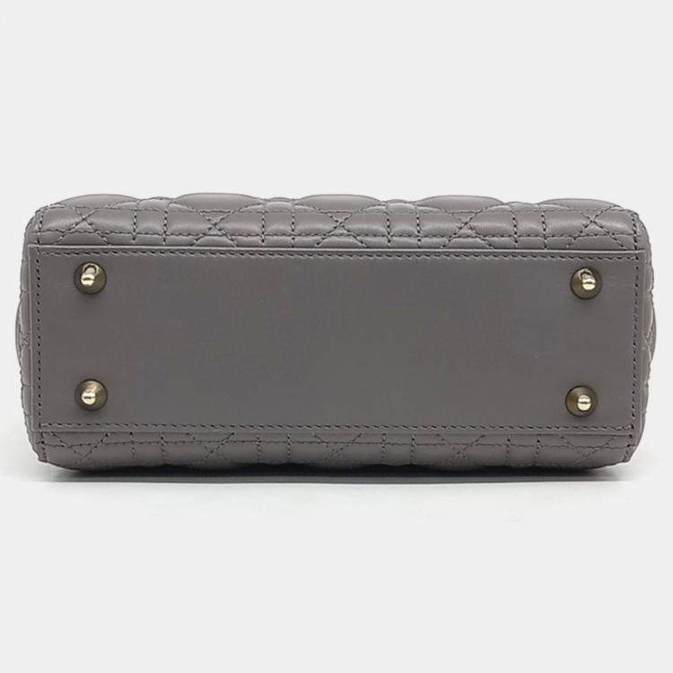 Pre Owned Dior Grey Leather Patent Lady Small Bag