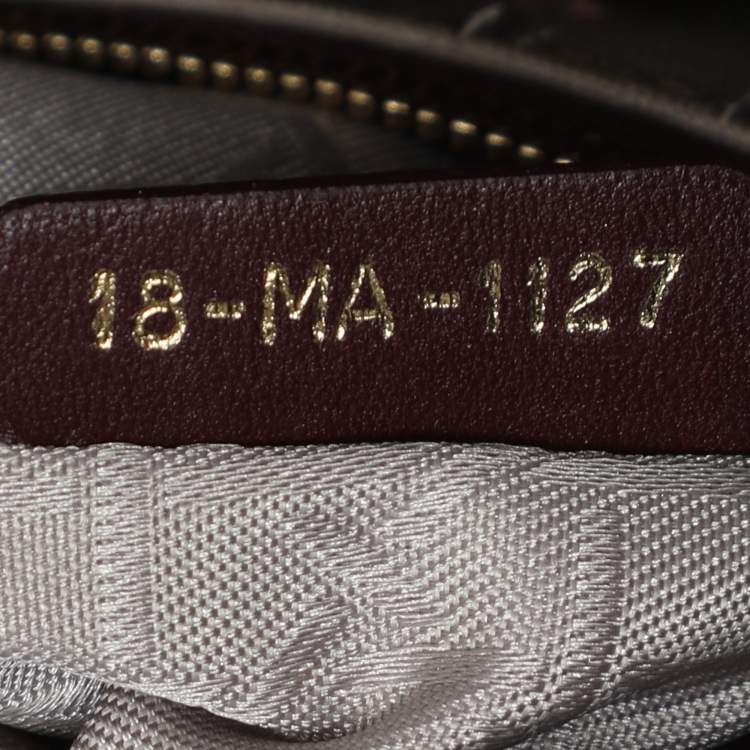 Pre Owned Dior Burgundy Cannage Leather Small Lady Dior My ABCDior Tote