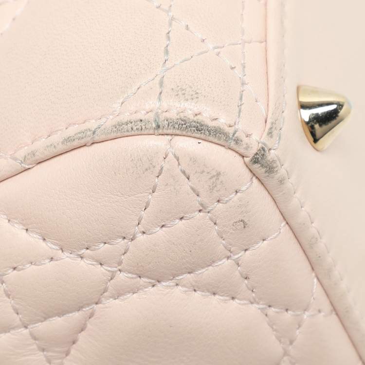 Pre Owned Dior Beige Cannage Leather Small Lady Dior My ABCDior Tote