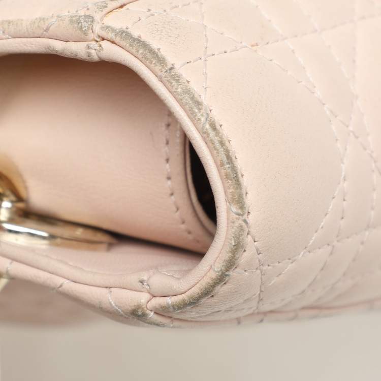 Pre Owned Dior Beige Cannage Leather Small Lady Dior My ABCDior Tote